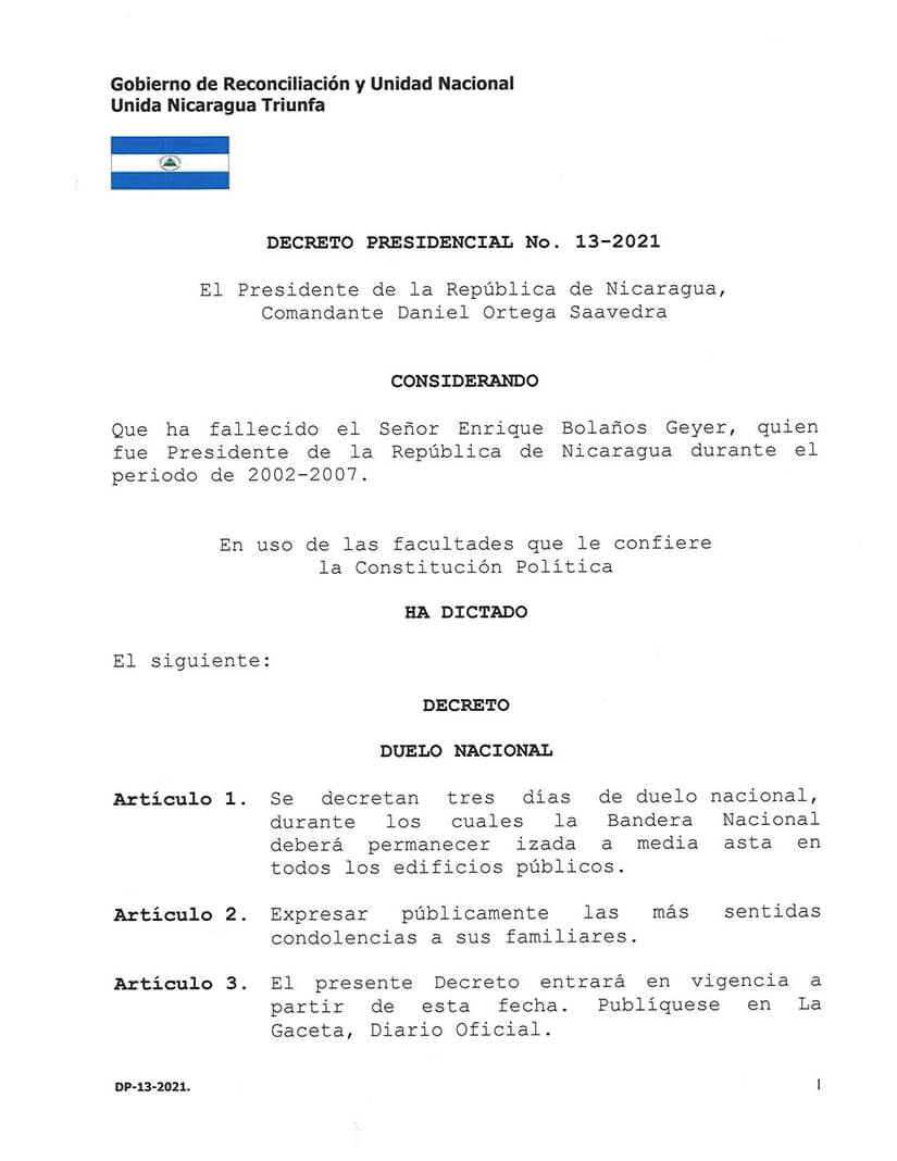 decreto-presidencial-fallecimiento-enrique-bolanos